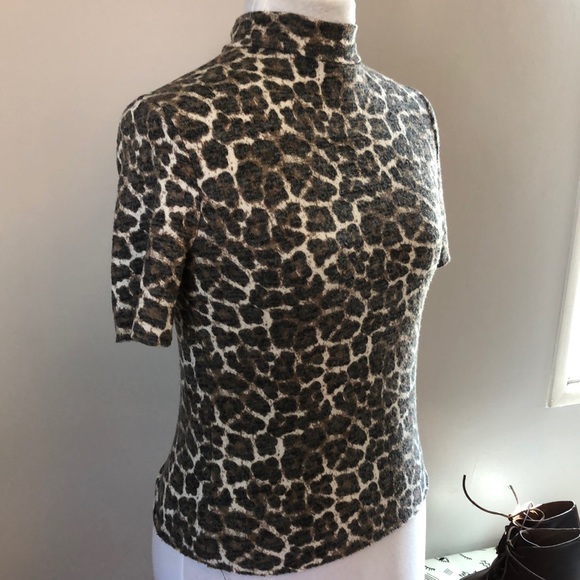 Leopard Print Mock Turtleneck - Picture 2 of 2
